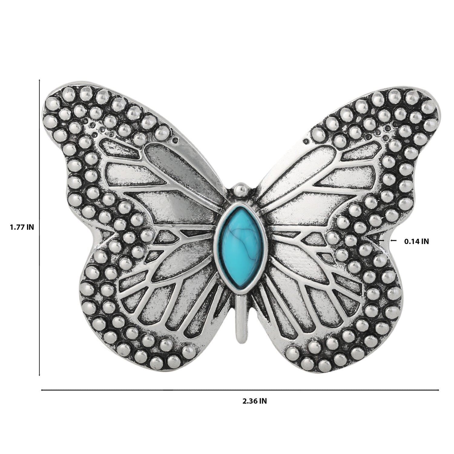 Jessica Simpson Silver Butterfly Pin with Turquoise Accent