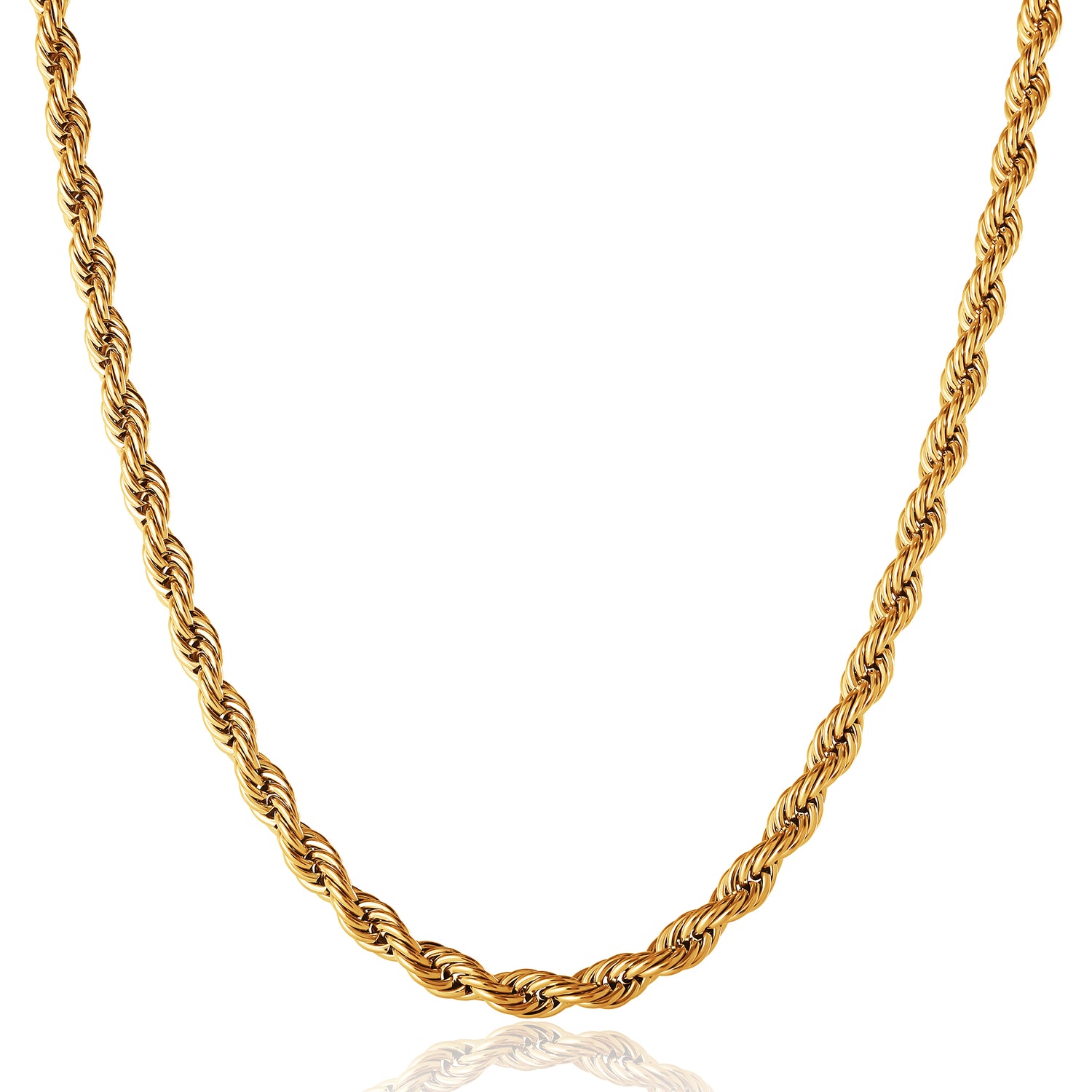 Lucky Brand Mens Gold-Tone Rope Chain Necklace