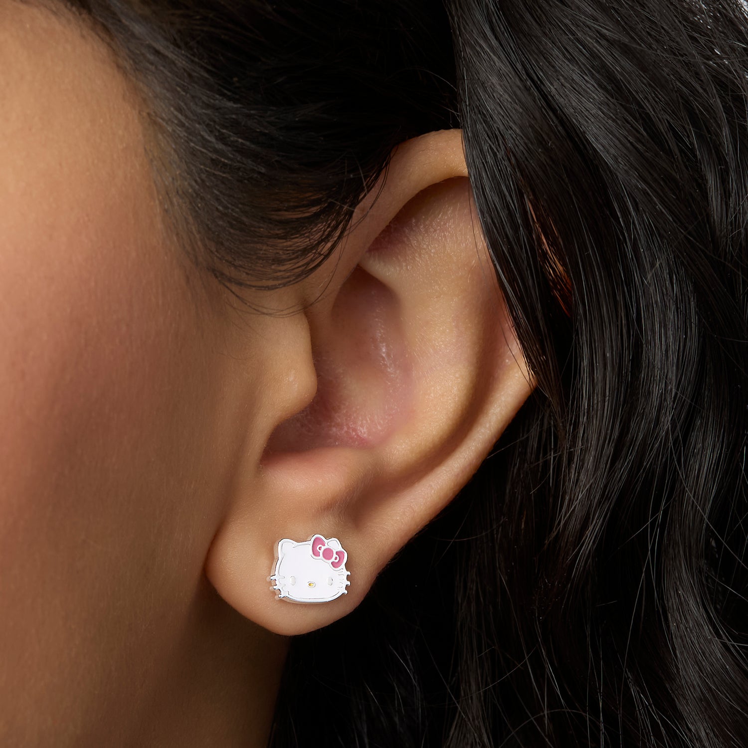Hello Kitty Stud Earrings Set for Women, 2 Pairs, Sanrio Studs