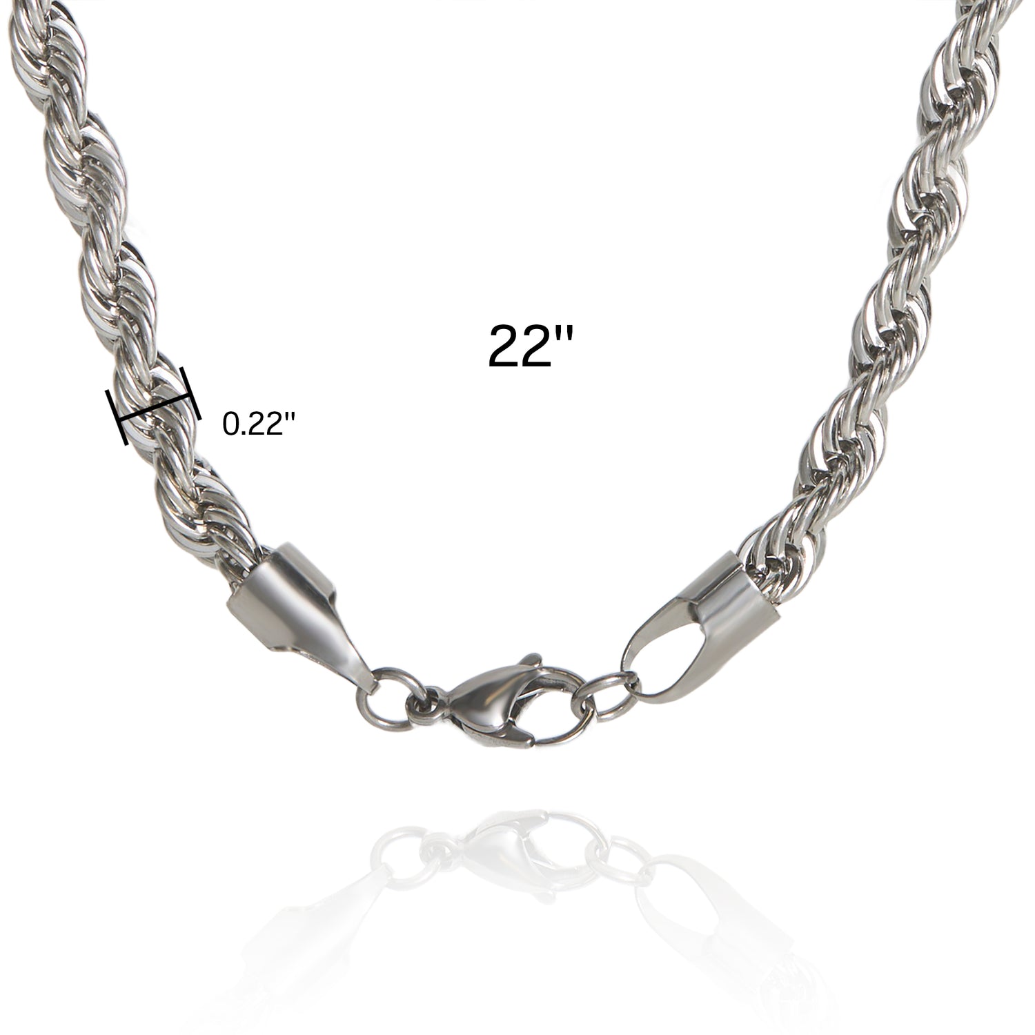 Lucky Brand Stainless Steel Chain Necklace for Men, 22" Rope Chain