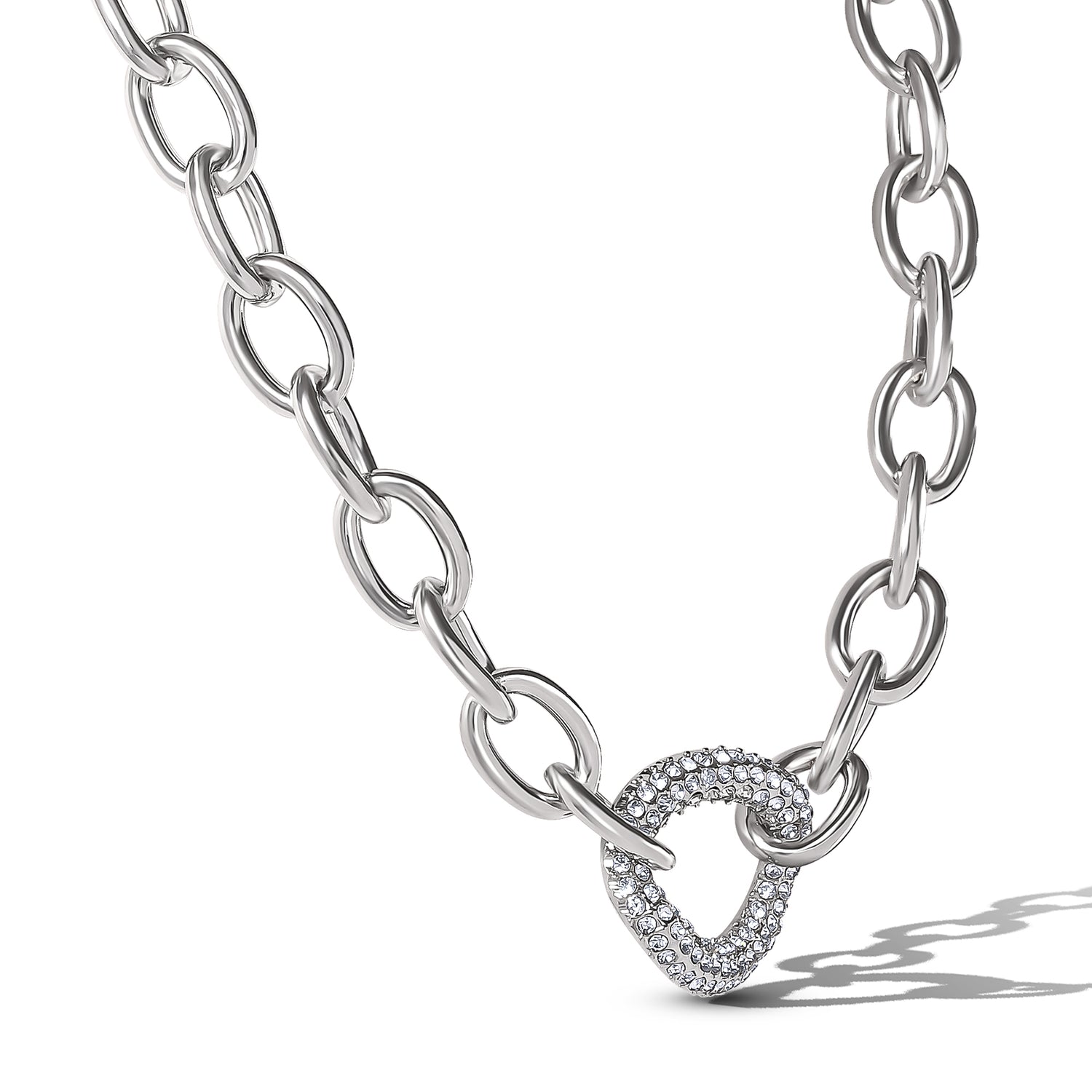Jessica Simpson Oval Pavé Link Statement Necklace