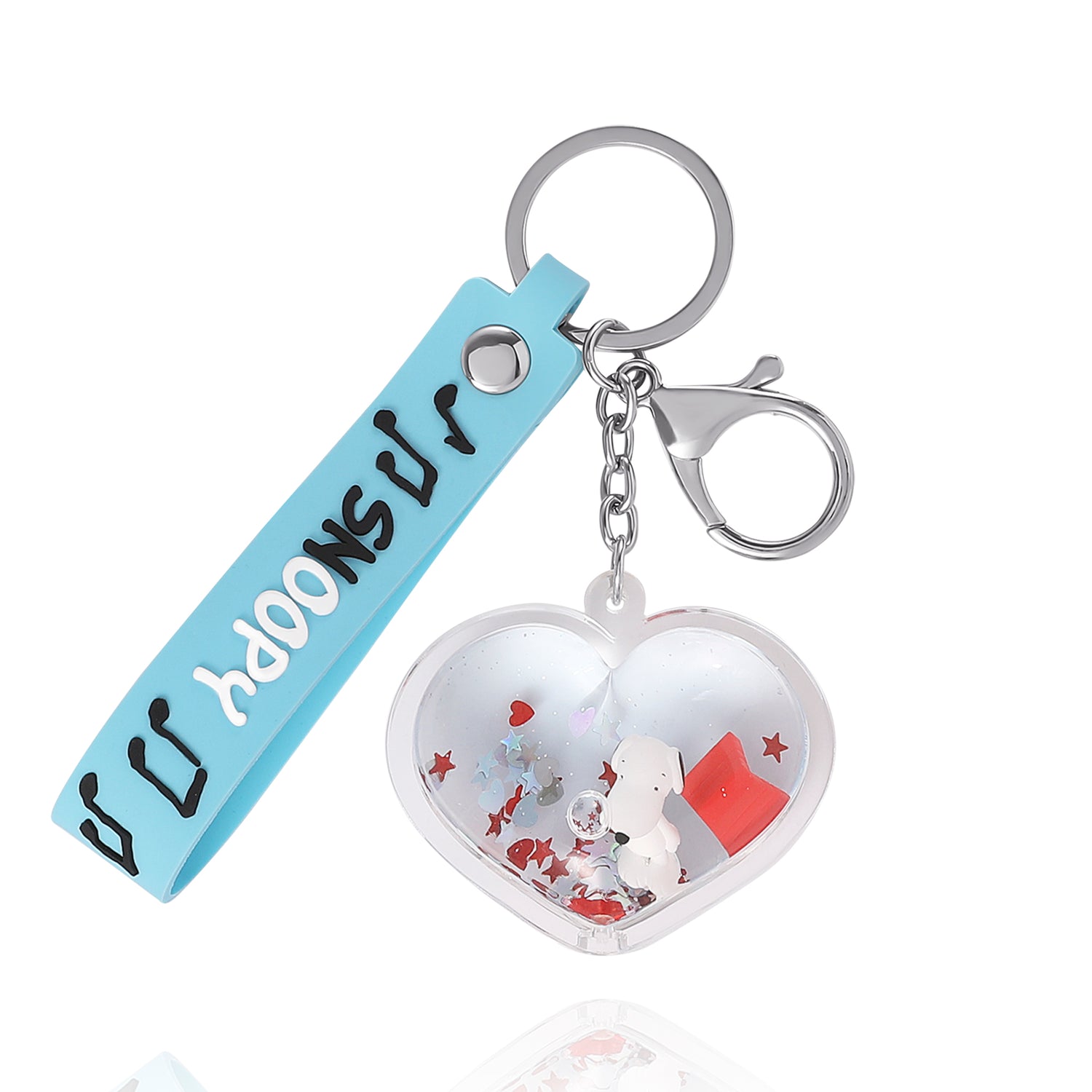Peanuts Snoopy Heart Keychain with Floating Charms