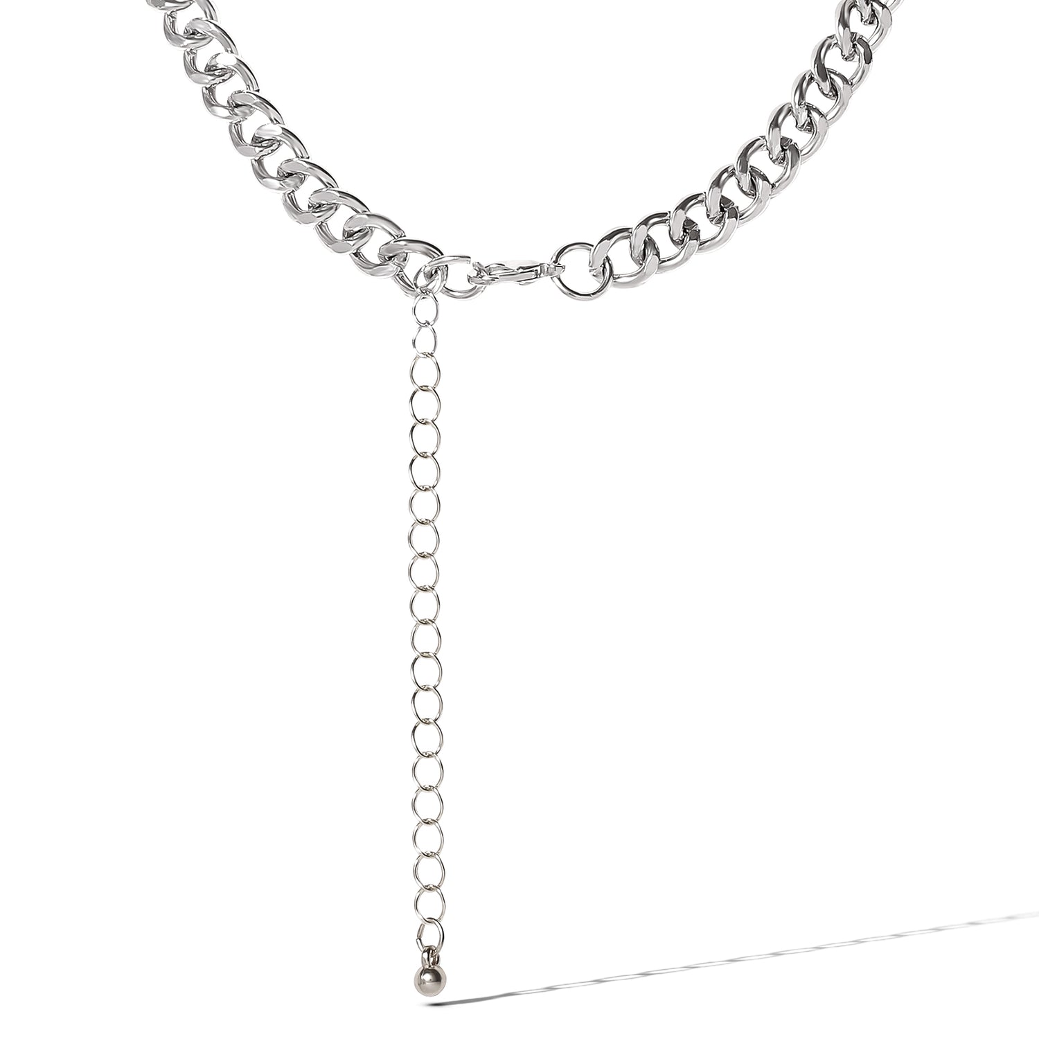 Jessica Simpson Silver-Tone Chunky Heart Pendant Chain Necklace