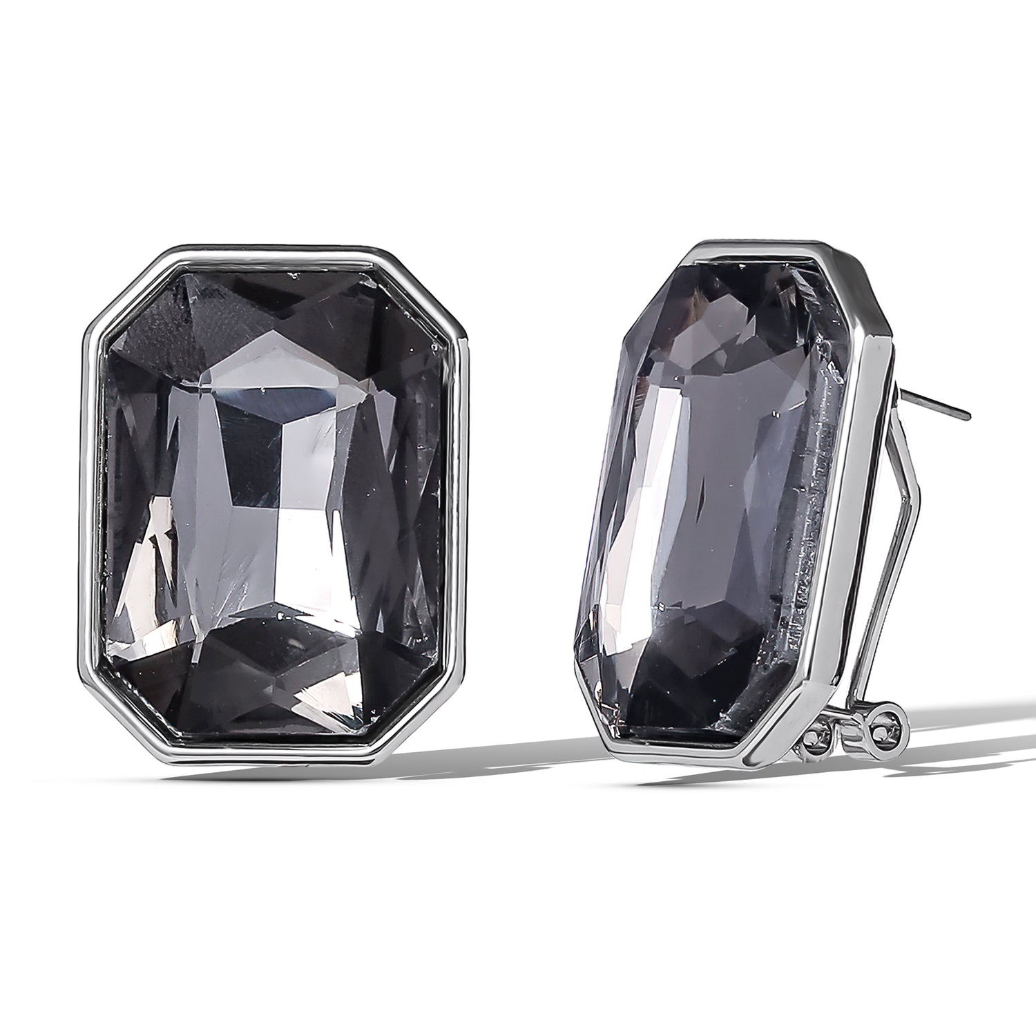 JS Jessica Simpson Faceted  Stud Earrings in Smoke Grey