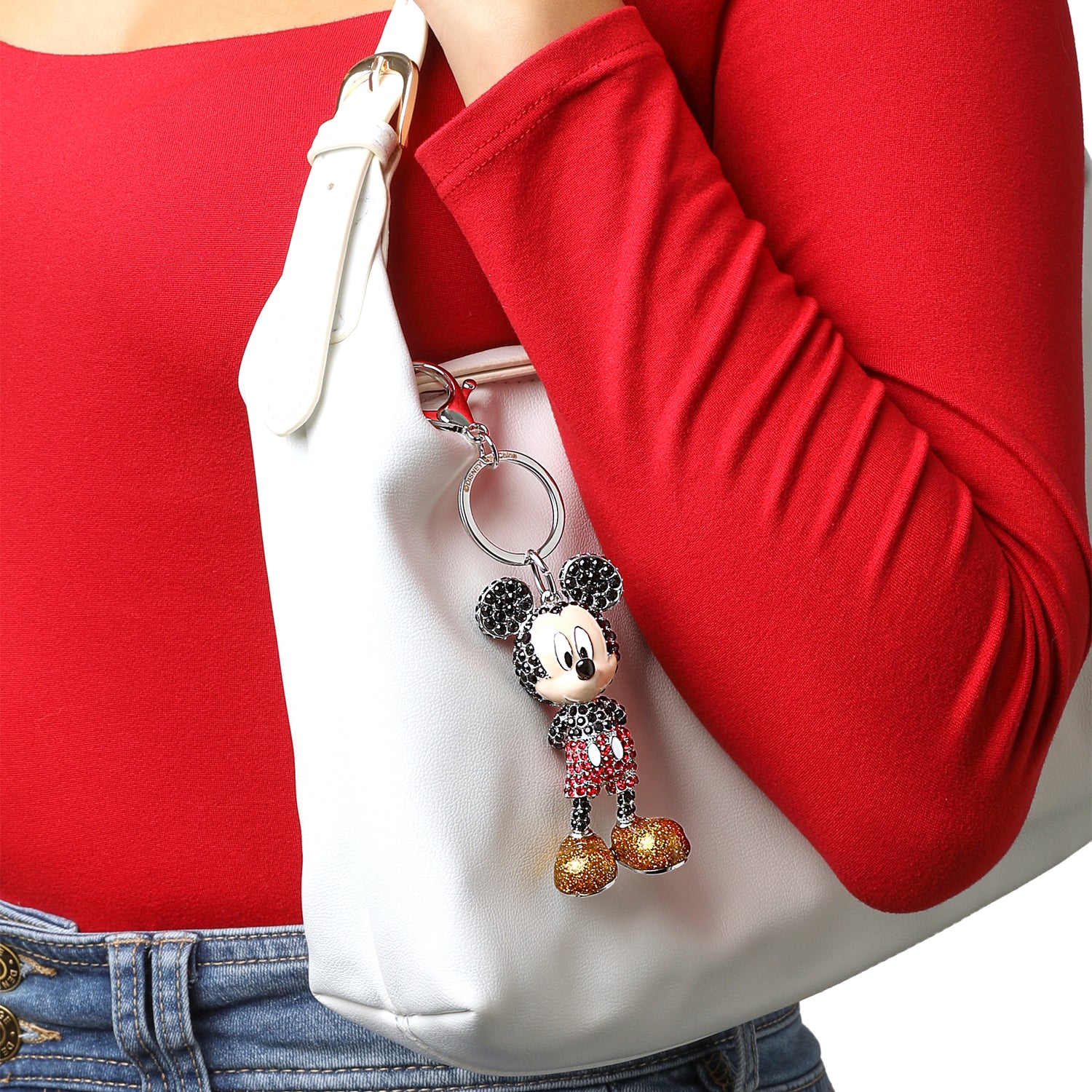 Disney Mickey Mouse Crystal Pavé Bag Charm Keychain – Officially Licensed