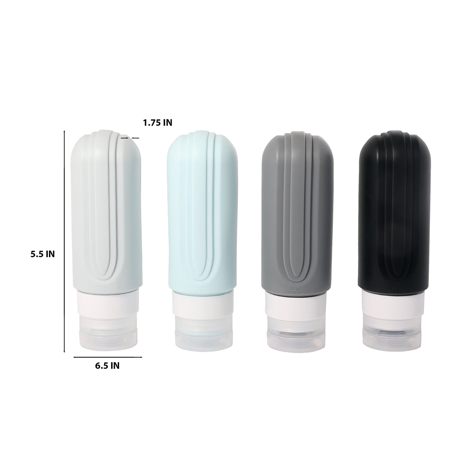 MEMBERS ONLY 4 PIECE SILICONE TRAVEL BOTTLE SET WI
