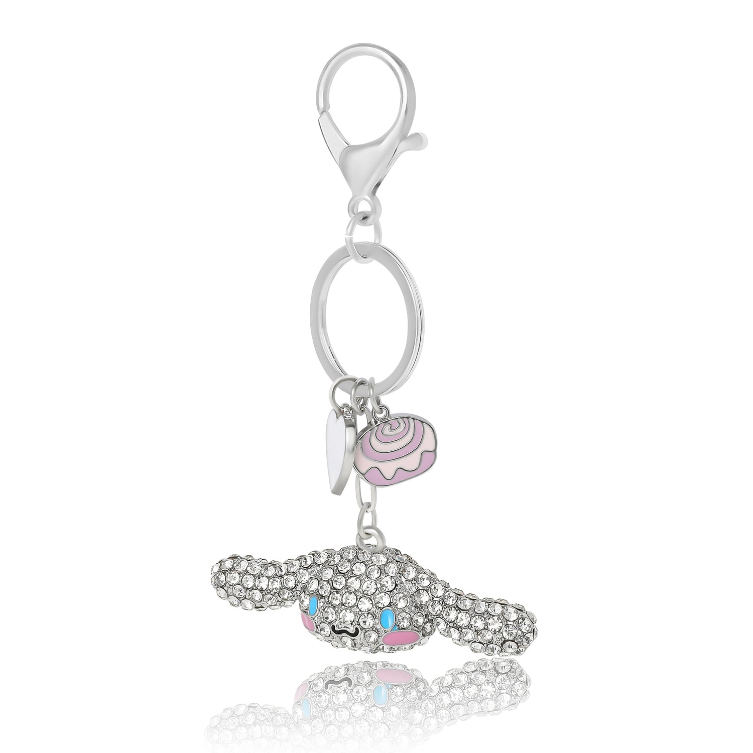Cinnamoroll Crystal Cluster Pavé Bag Charm Keychain – Officially Licensed Sanrio