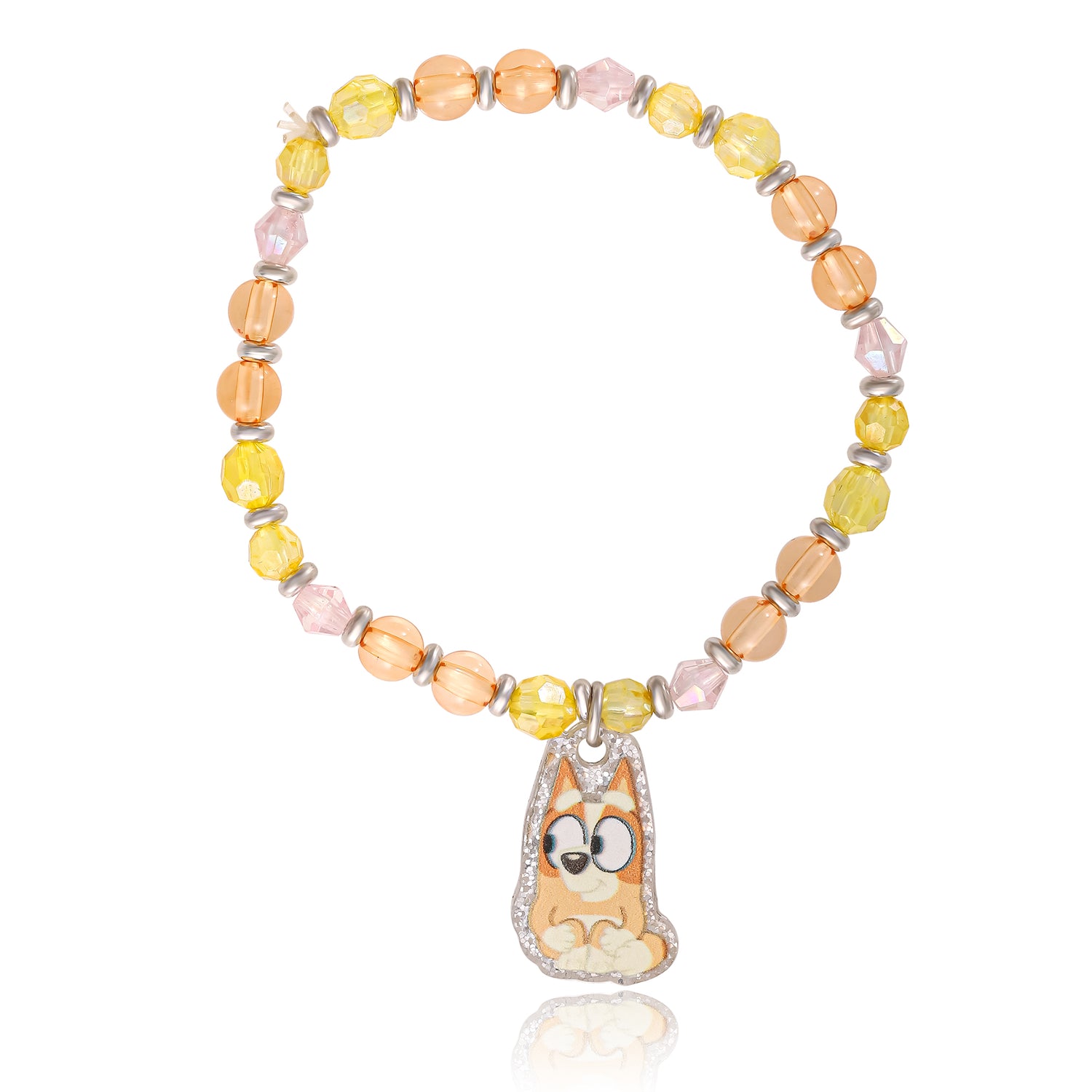 Bluey Beaded Bracelet Set, 4-Pack, Character Charms, Adjustable Stretch