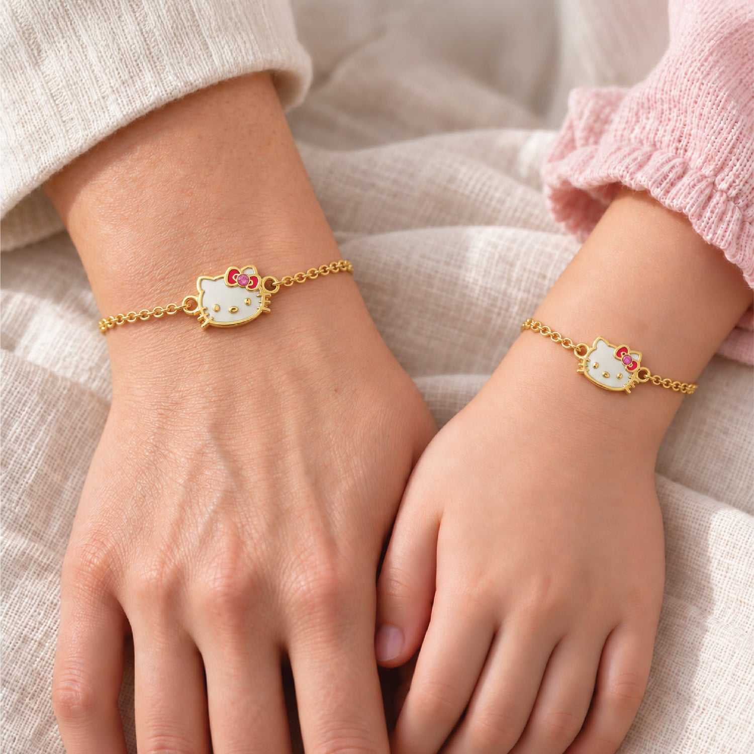 Hello Kitty Mommy and Me Bracelets Set of 2, 7.25"+1" and 5"+1"