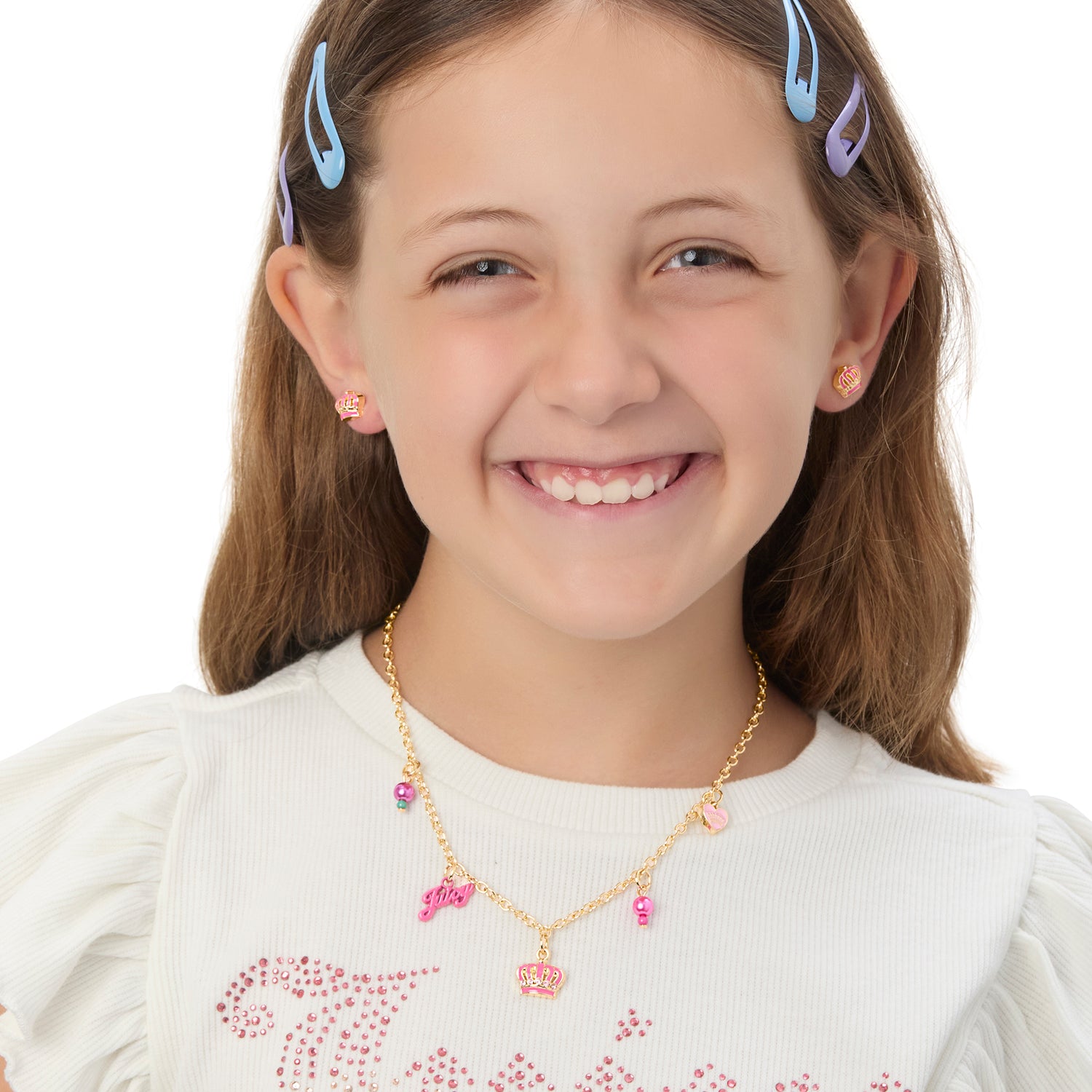 Juicy Couture Kids 15+2" Beaded Charm Necklace