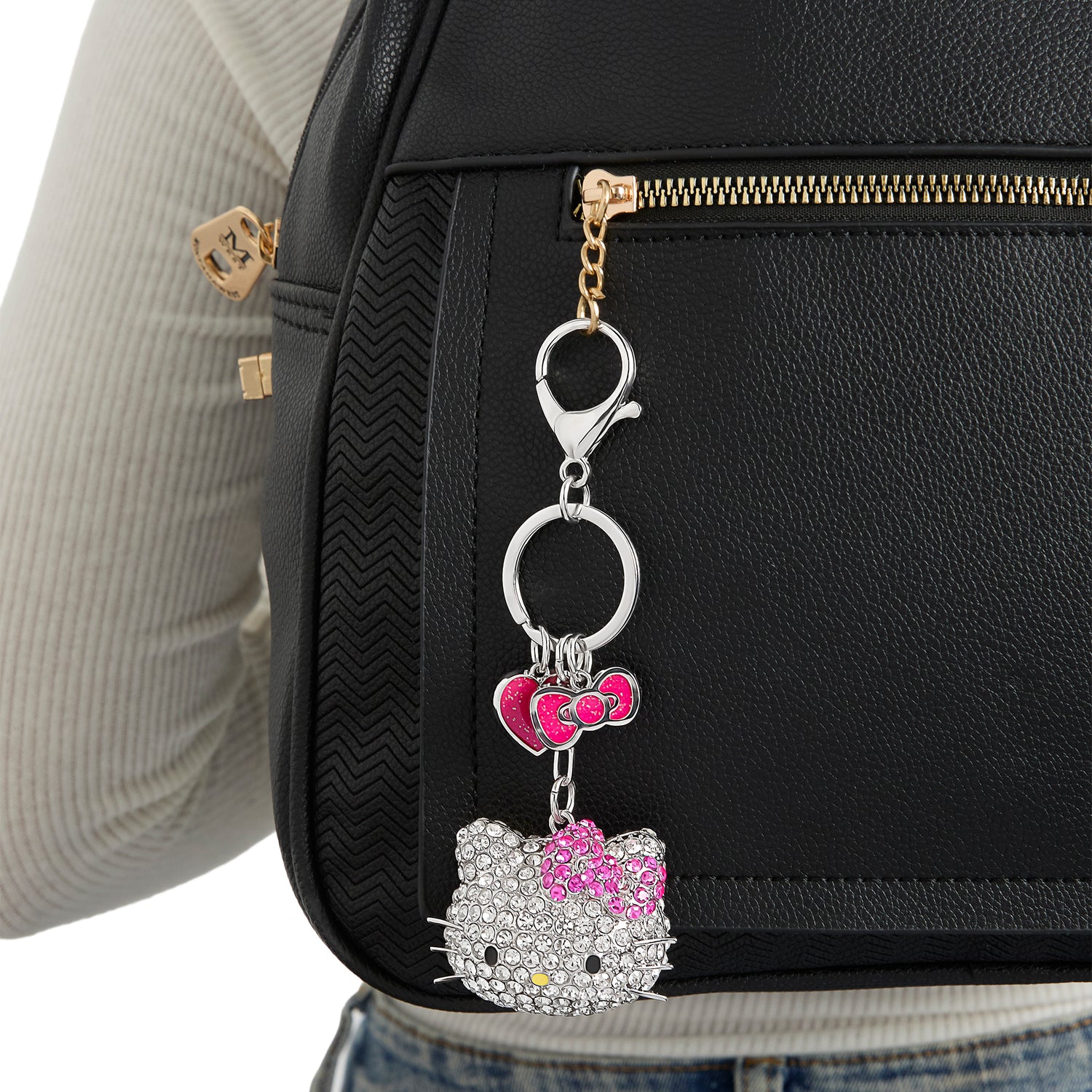 Hello Kitty Crystal Cluster Pavé Bag Charm Keychain – Officially Licensed Sanrio