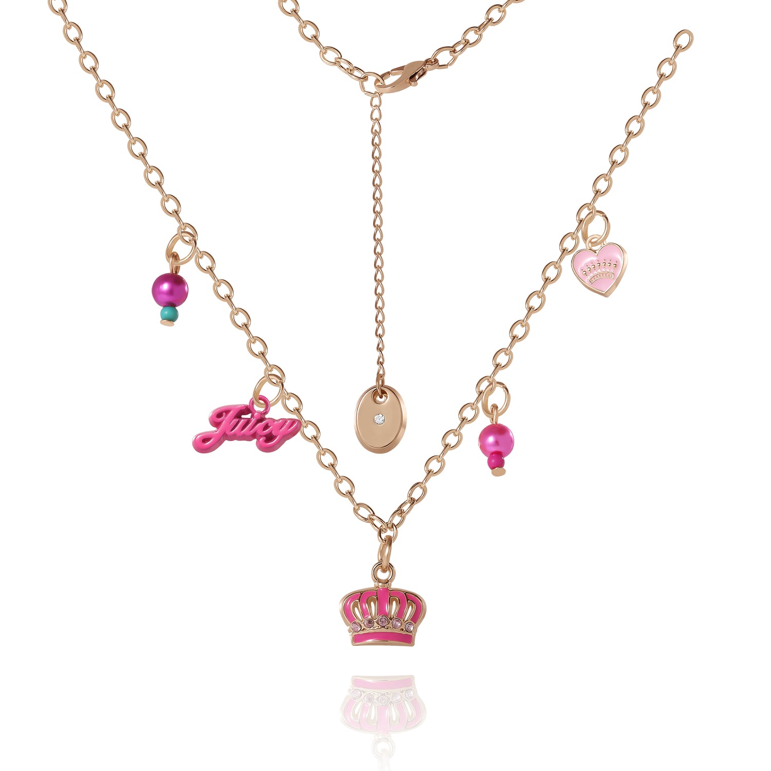 Juicy Couture Kids 15+2" Beaded Charm Necklace