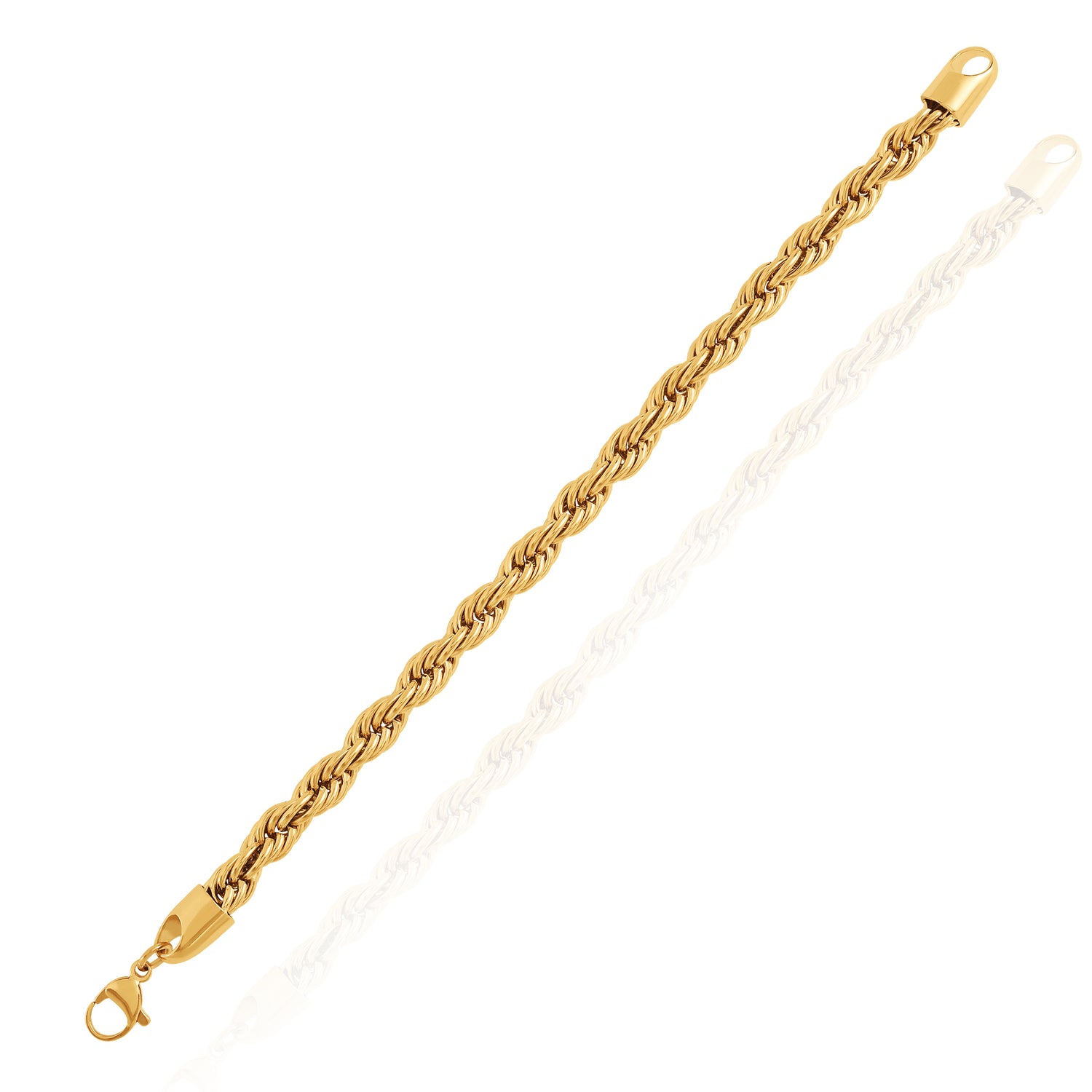 Lucky Brand Mens Gold-Tone Rope Chain Bracelet - 9'' Chain