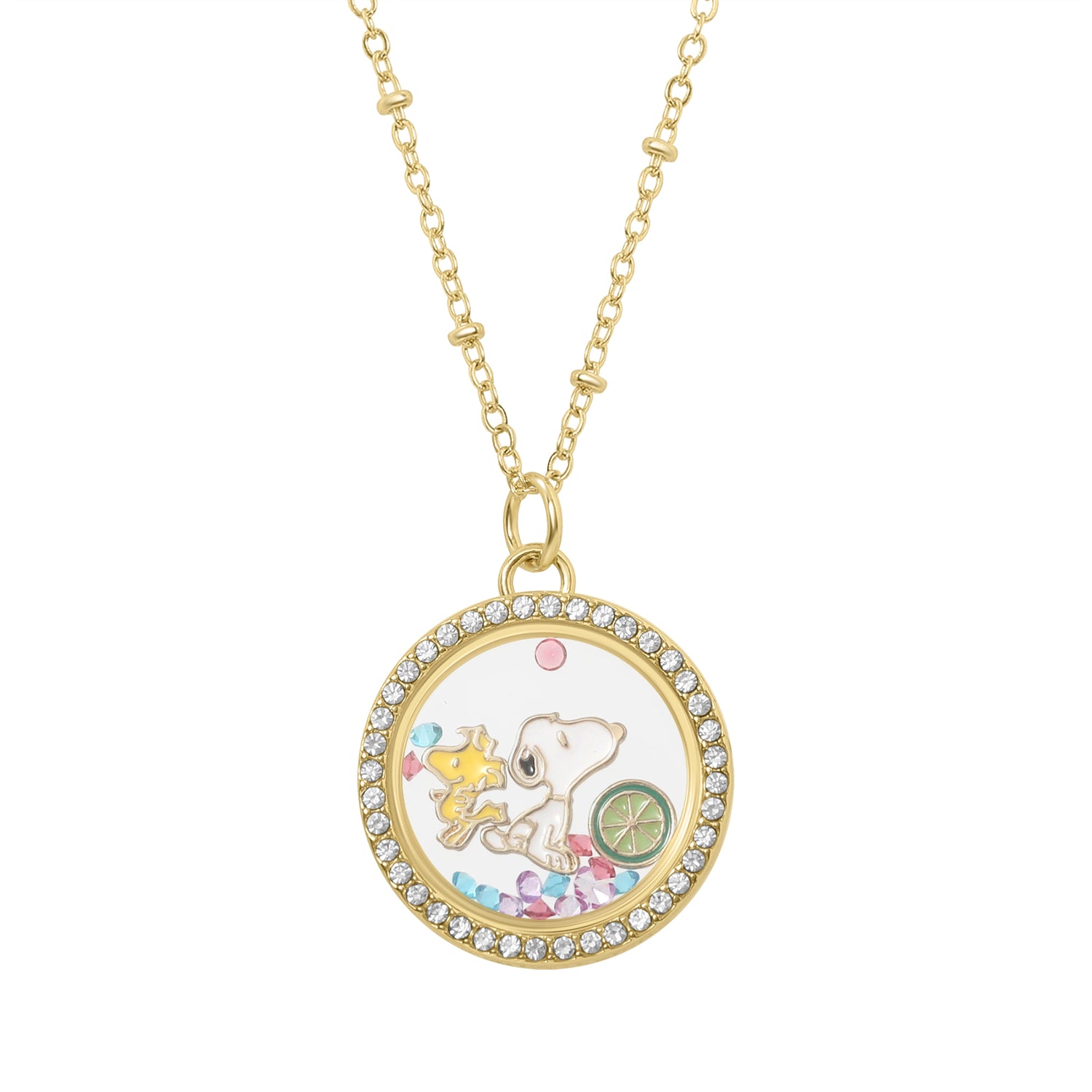 Peanuts Woodstock and Snoopy Necklace Official License, Shaker Pendant