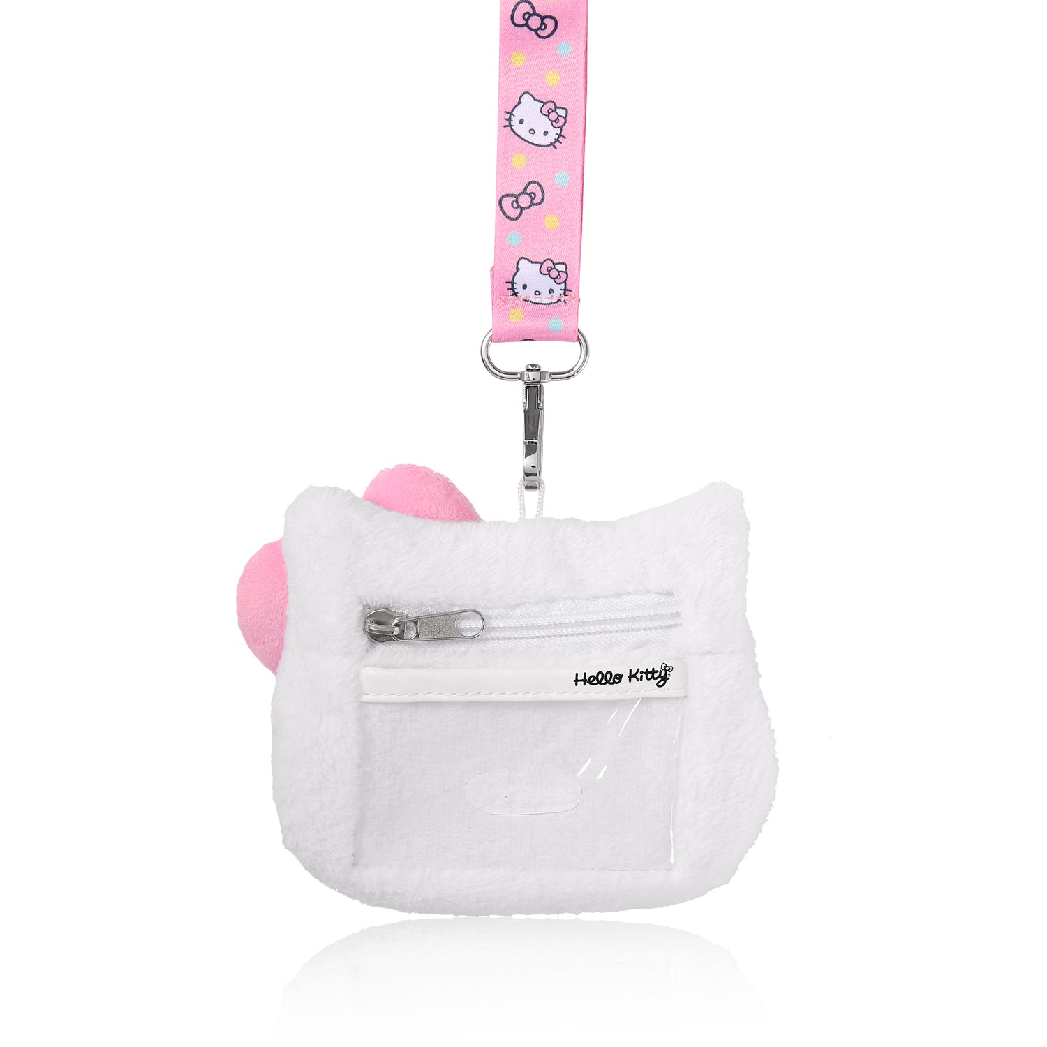 Hello Kitty Lanyard with Pouch Official License, Sanrio ID Lanyard with Zipper Pouch, Lanyard with Coin Purse Wallet