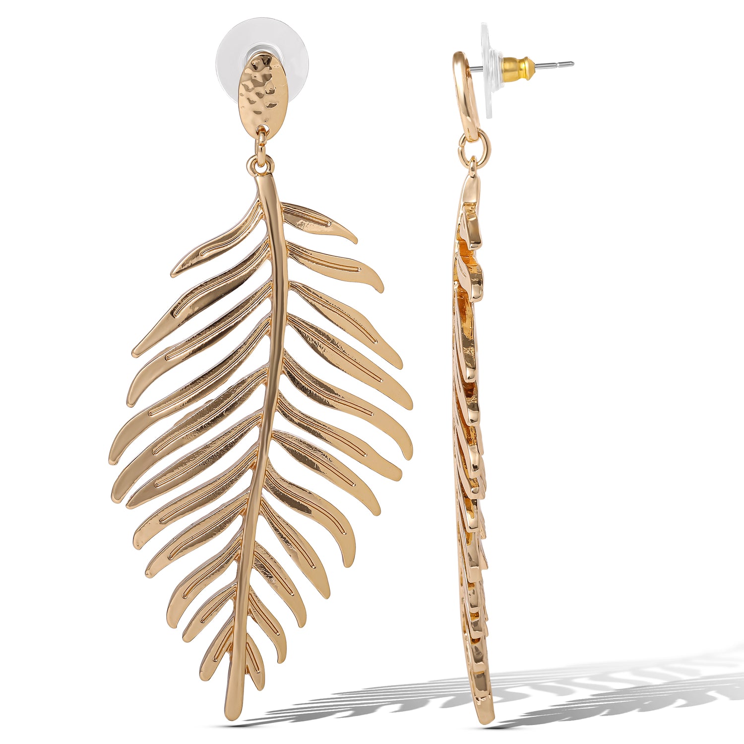 Jessica Simpson Gold-Tone Leaf Drop Earrings – Elegant Nature-Inspired Statement