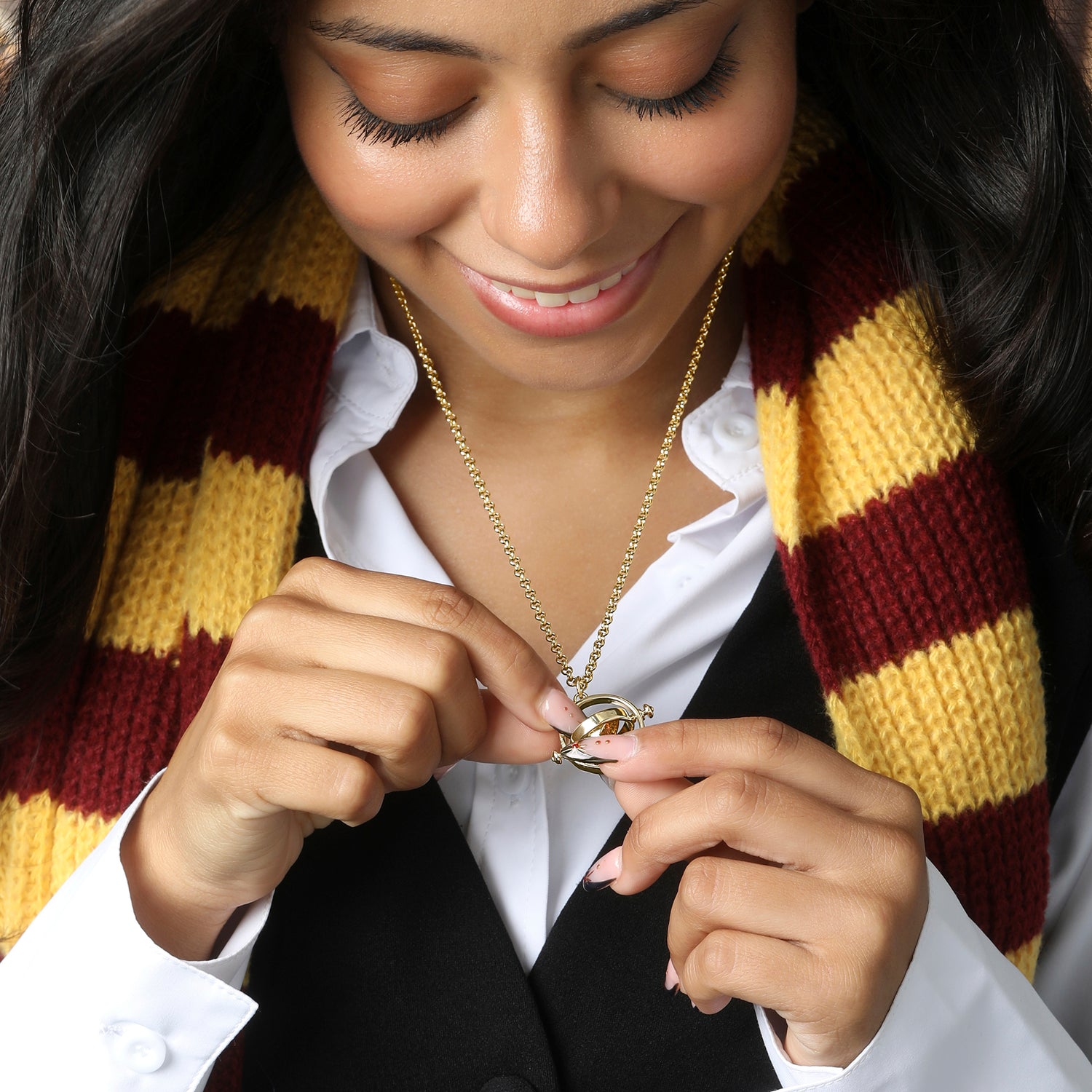 Harry Potter Time Turner Necklace for Women, 18k Gold Flash Plated