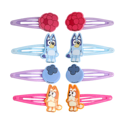 Bluey Hair Clips 8-Piece Set Official License, Snap Back Hair Clip, Bluey Accessories