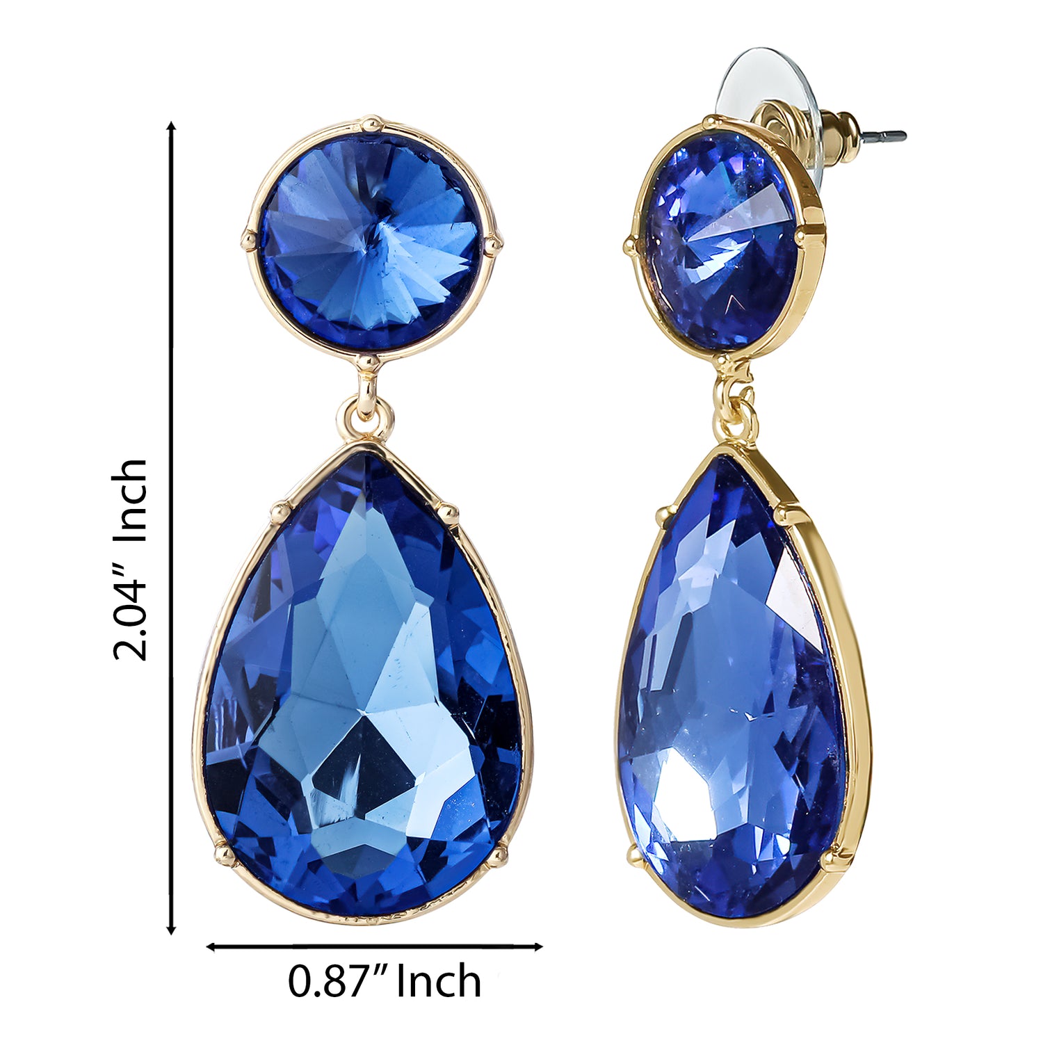 Jessica Simpson Blue Teardrop Statement Earrings