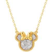 Minnie Mouse Necklace for Women, Glitter Paper Minnie Pendant