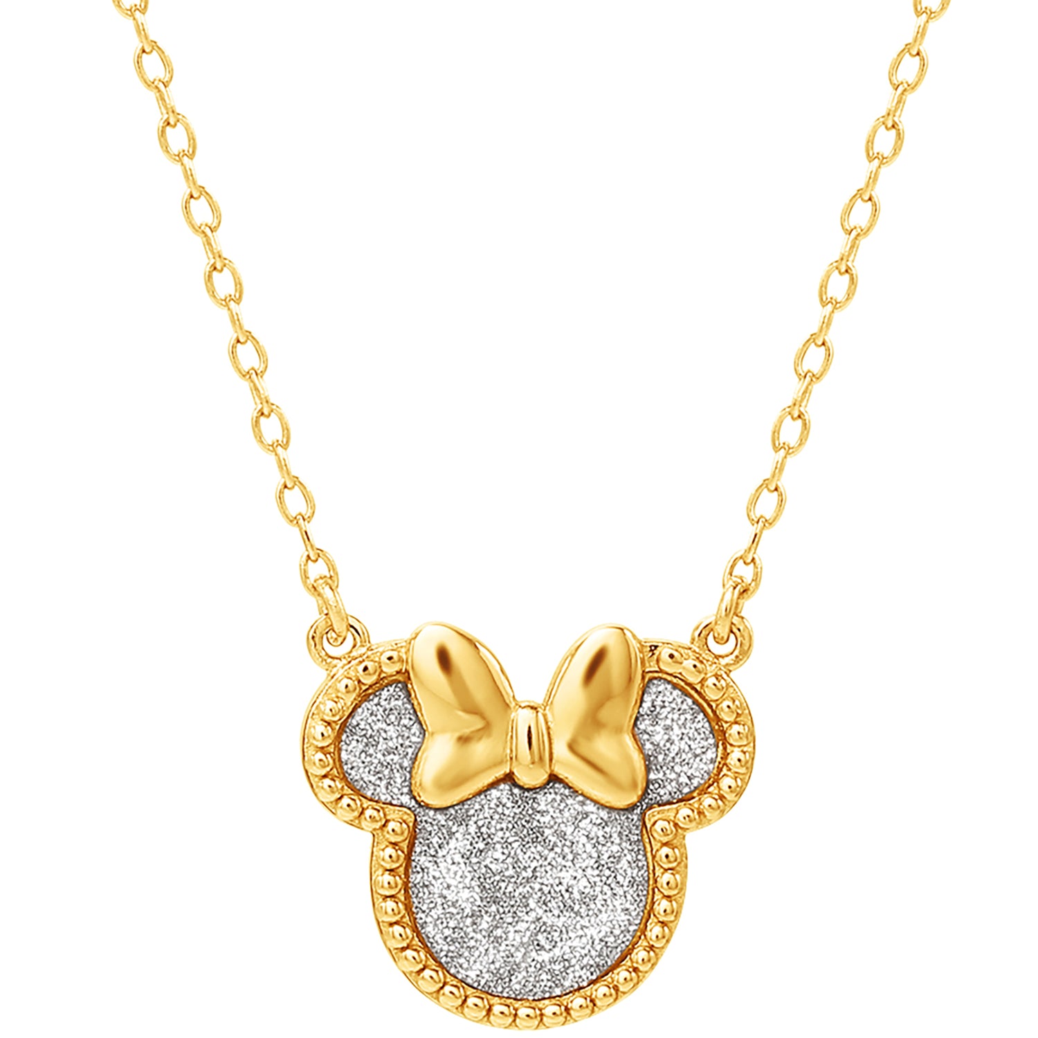Minnie Mouse Necklace for Women, Glitter Paper Minnie Pendant