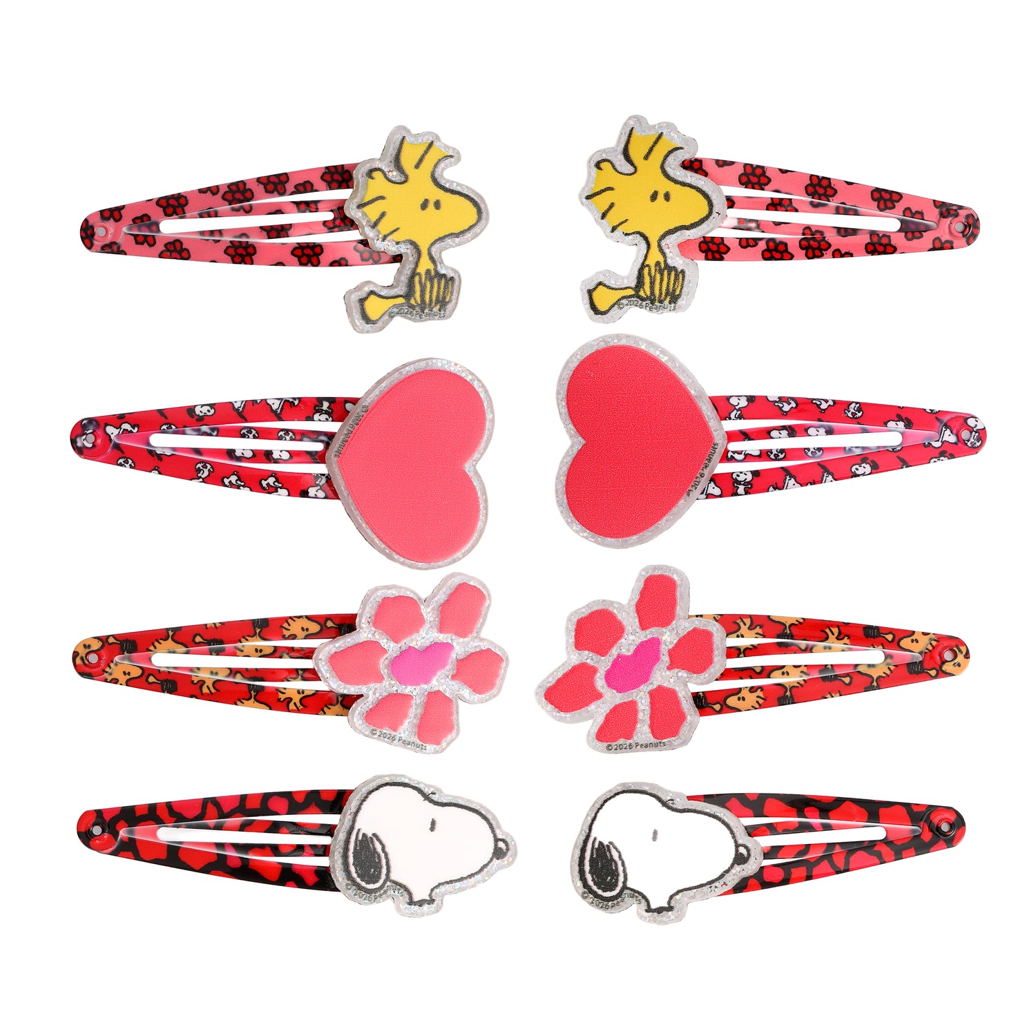 Peanuts Woodstock and Snoopy Hair Clips 8-Piece Set Official License, Peanuts Gifts, Snoopy Things
