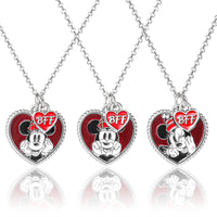 Disney BFF Minnie Mouse Necklace Set of 3 Official License, 16"+3" Friendship Necklaces with BFF Charm and Minnie Pendant