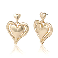 BCBGeneration Double Heart Drop Earrings