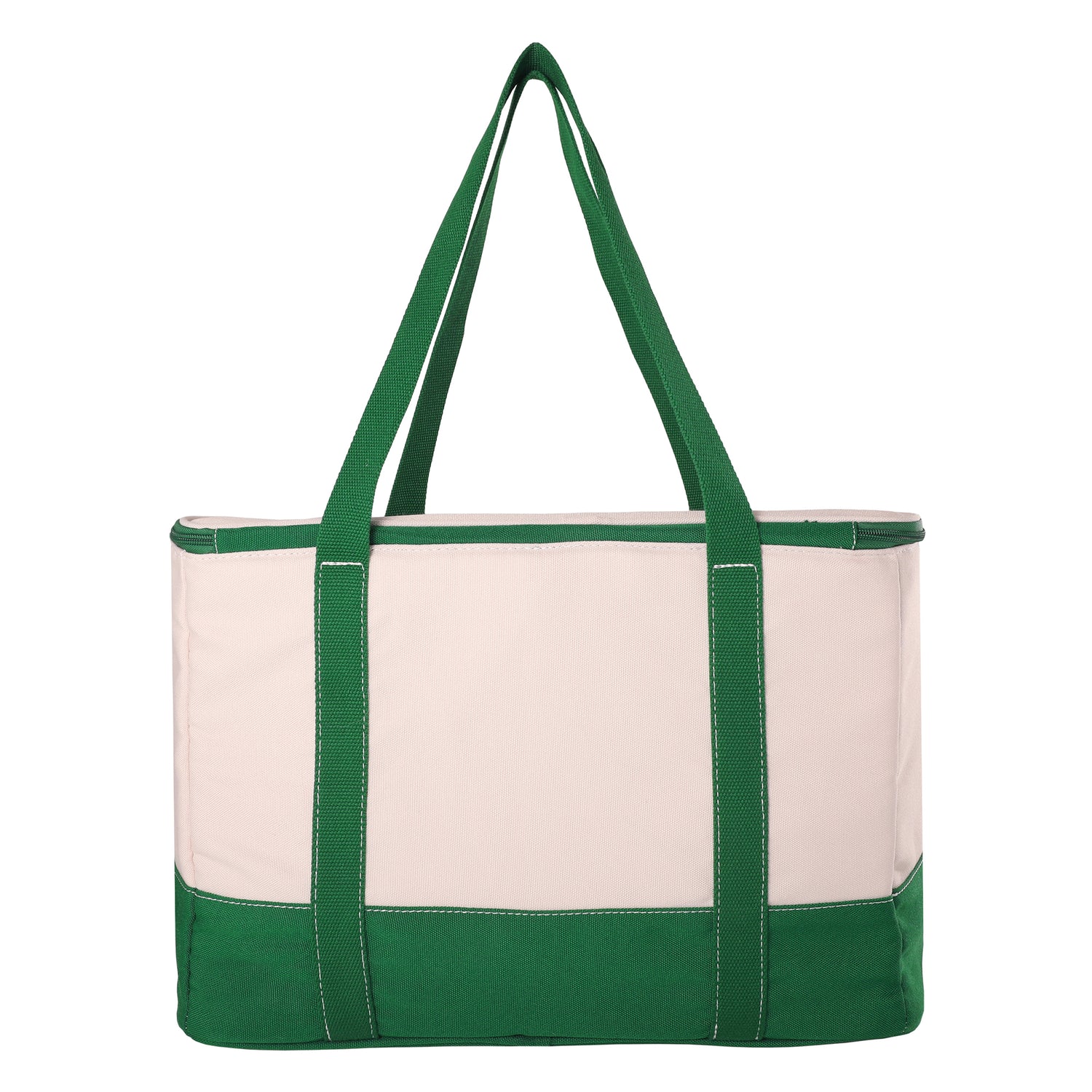 Lands' End Rectangular Large Cooler Bag Insulated 8 Gal, Canvas Soft Cooler with Tote Handles and Zip Closure (Kelly Green) - Kelly Green