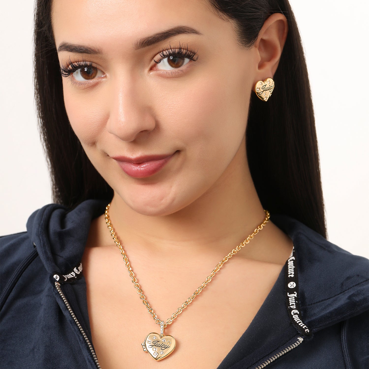 Juicy Couture Gold Tone Heart Locket Necklace for Women 16"