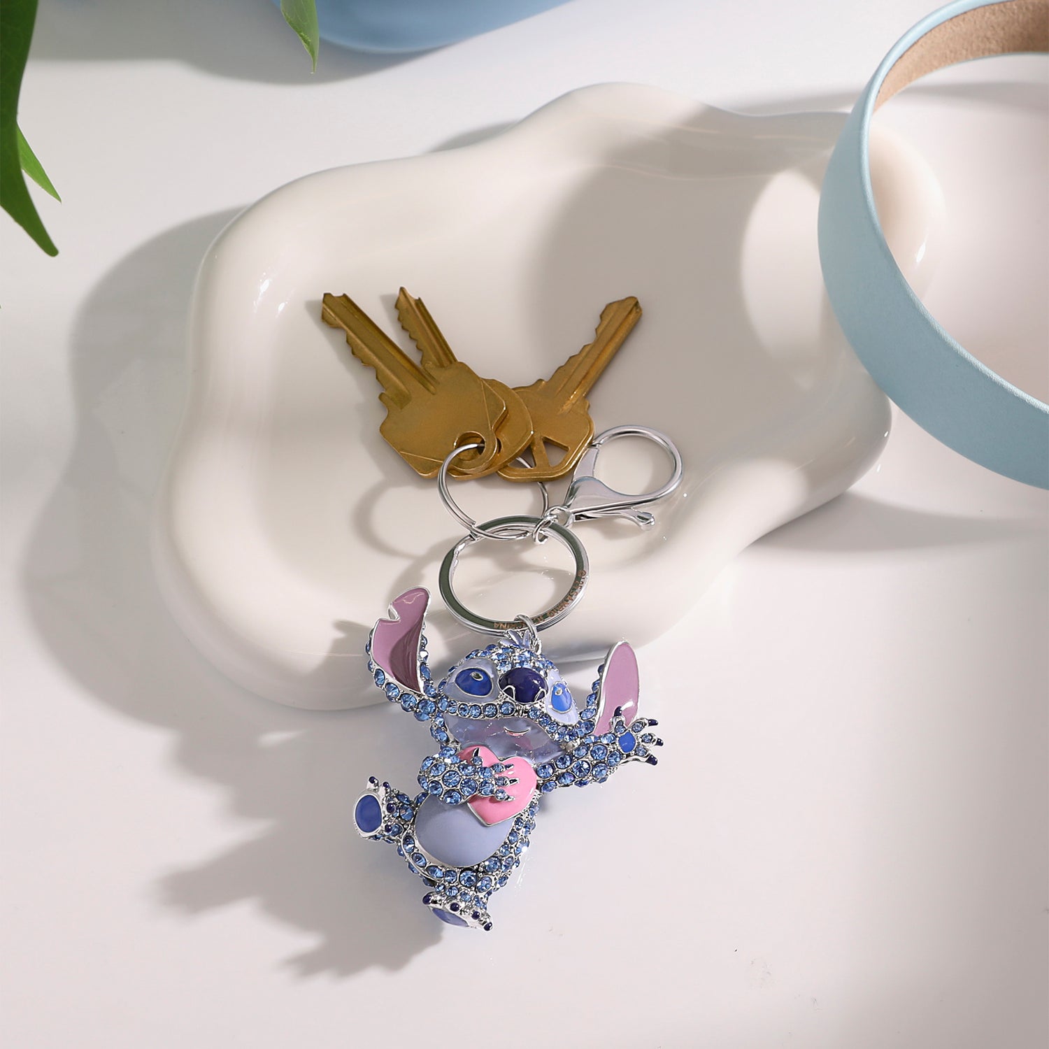Disney Stitch Crystal Pavé Bag Charm Keychain – Officially Licensed