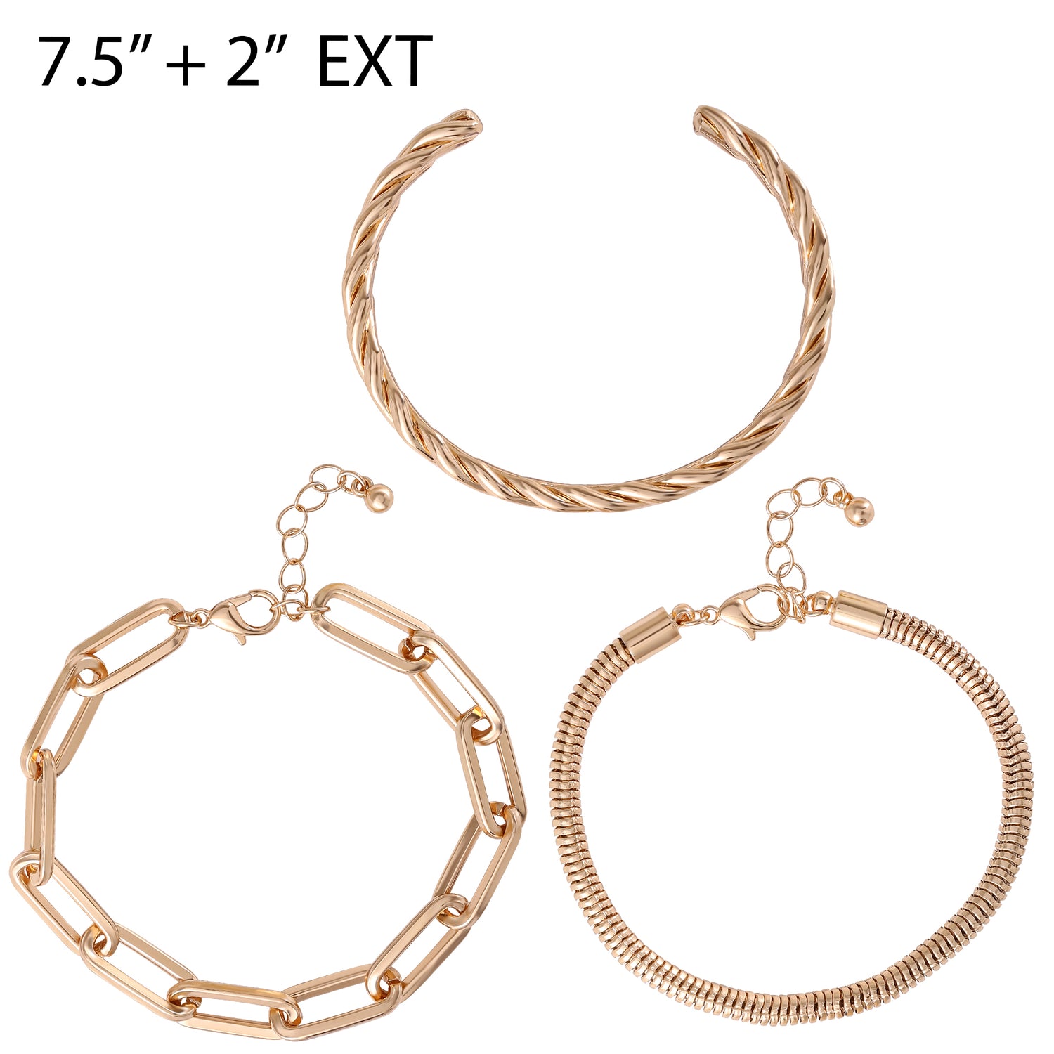 Jessica Simpson Gold-Tone Chain Bracelet Set 3 Pieces