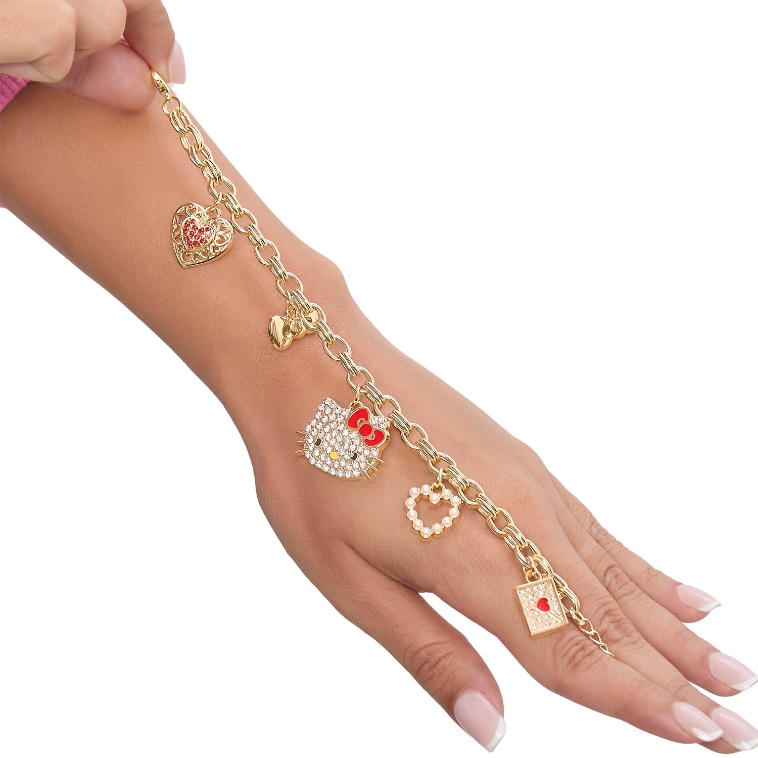 Hello Kitty Crystal Charm Bracelet with Iconic Charms