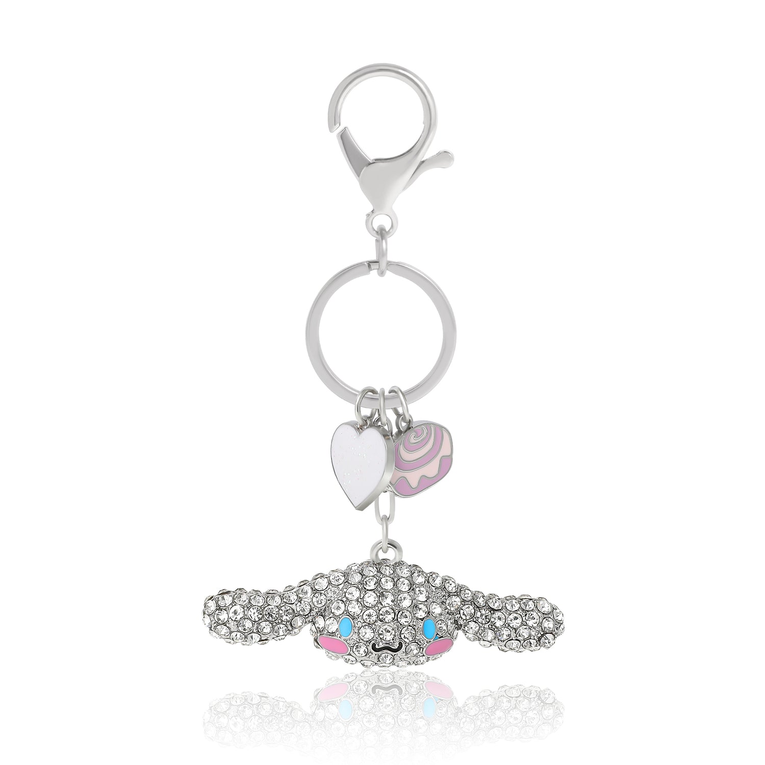 Cinnamoroll Crystal Cluster Pavé Bag Charm Keychain – Officially Licensed Sanrio