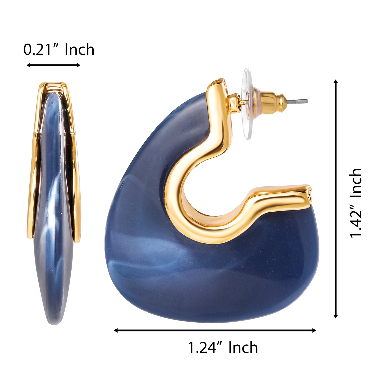 Jessica Simpson Blue Drop Earrings for Women, Gold-Tone Statement Earrings