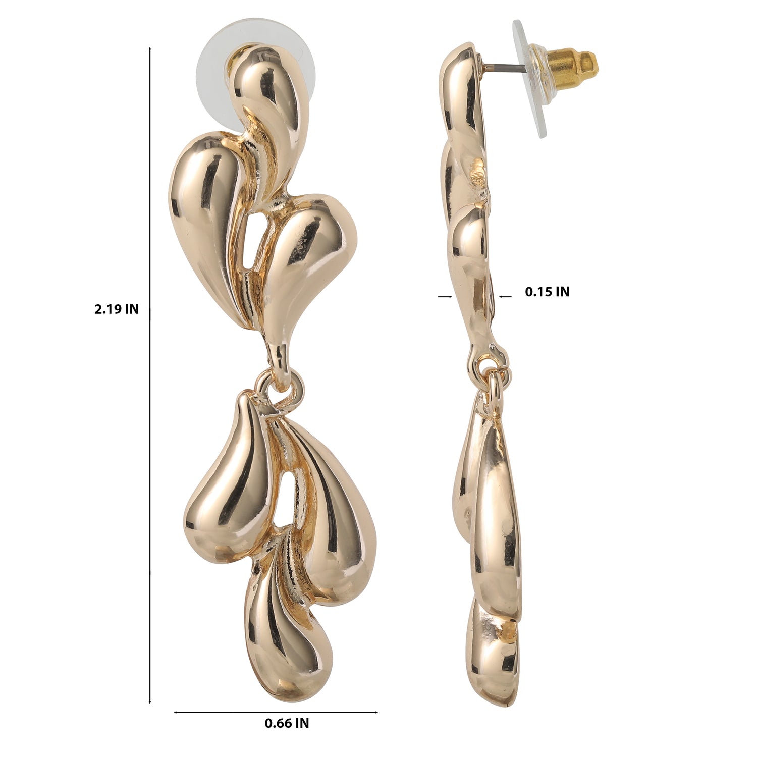 BCBG Generation Sculptural Heart Drop Earrings