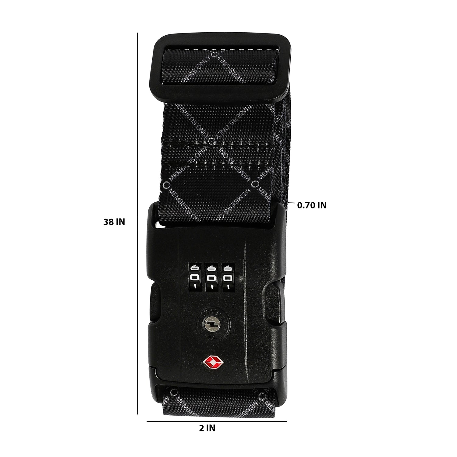 MEMBERS ONLY 1PC LUGGAGE STRAP W/TSA LOCK