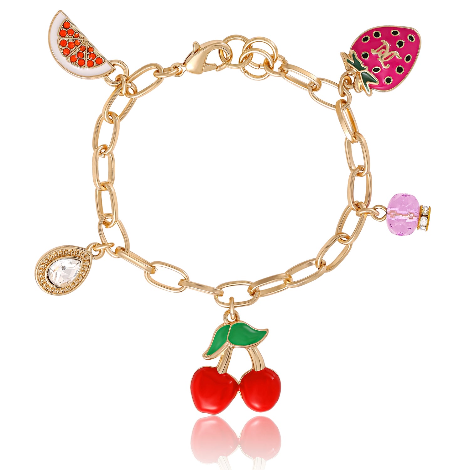 Juicy Couture Cherry & Fruit Charm Bracelet