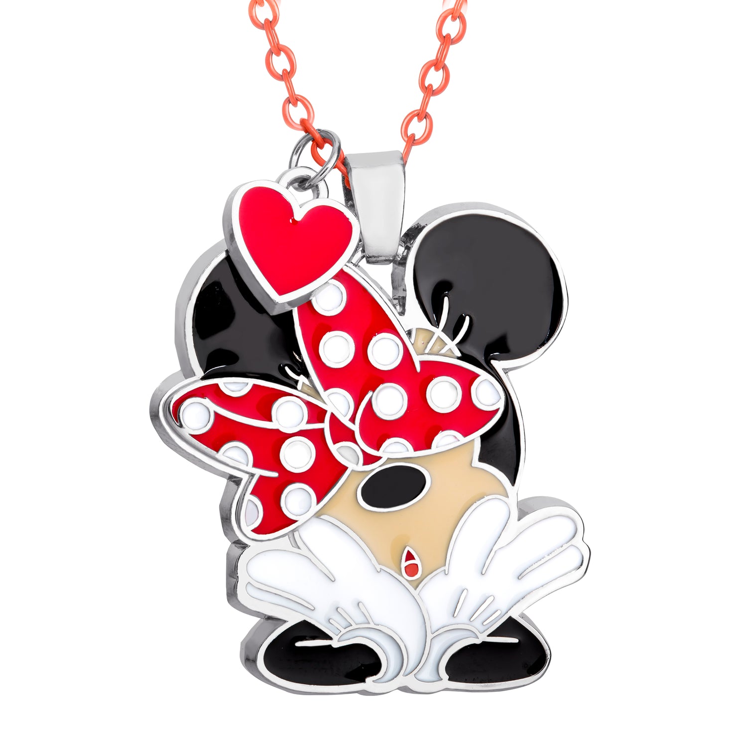 Minnie Mouse and Mickey Heart Necklace
