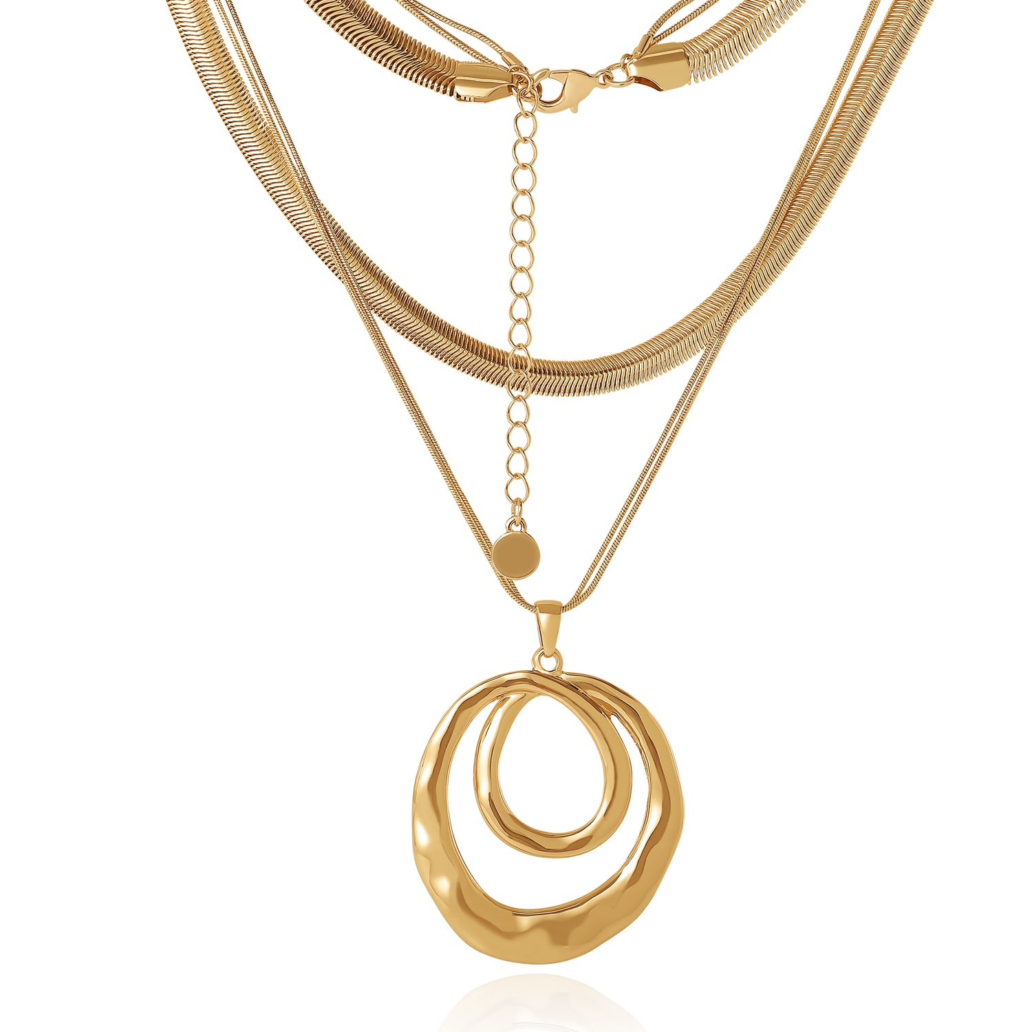 BCBG Layered Spiral Pendant Necklace