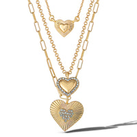 Jessica Simpson Triple Layered Gold-Tone Heart Pendant Necklace