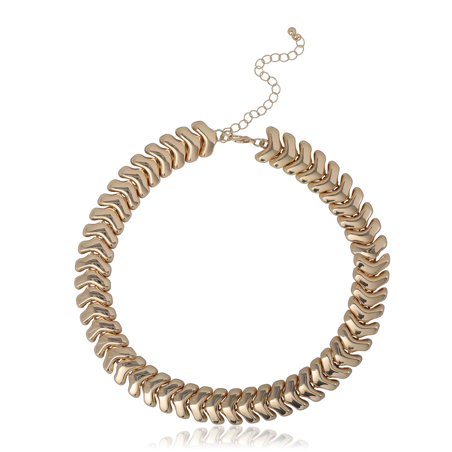 BCBG Chunky Gold-Tone Chevron Chain Necklace - 15 + 3.5''