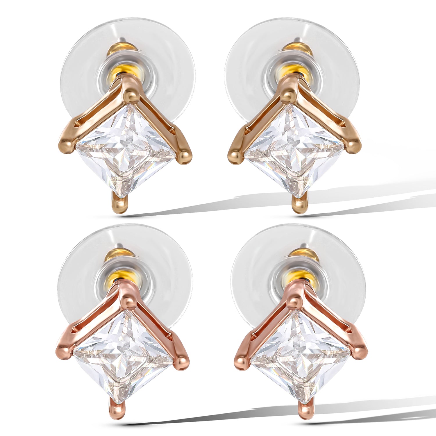 Jessica Simpson Square-Cut Crystal Stud Earrings Set