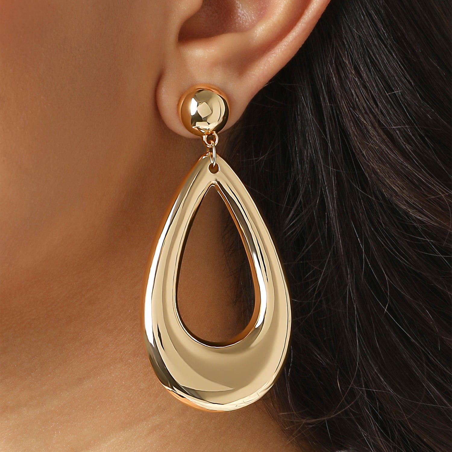 Jessica Simpson Large Teardrop Earrings Gold-Tone, Chunky Drop Earrings for Women