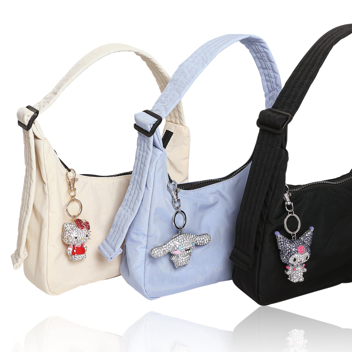 Kuromi Pavé Crystal Keychain Bag Charm – Officially Licensed Sanrio