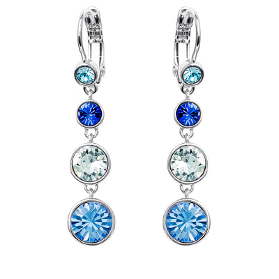 BCBGeneration Graduated Blue Crystal Drop Leverback Earrings