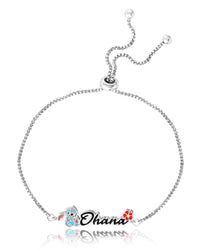 Disney Stitch Brass Flash Ohana Lariat Bracelet Imitation Rhodium