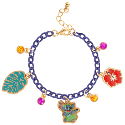 Disney Lilo & Stitch Purple Chain Charm Bracelet