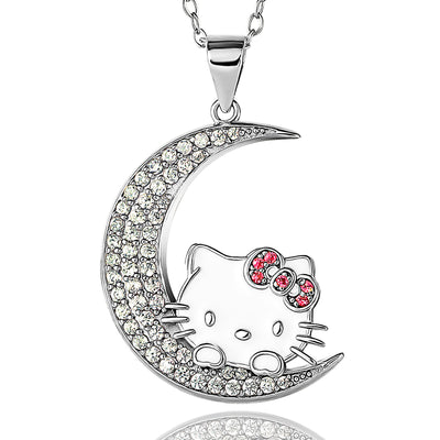 Hello Kitty Moon Cubic Zirconia Pendant