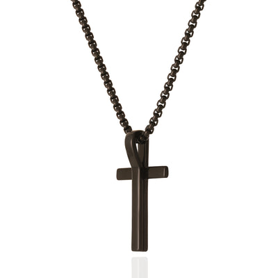 Lucky Brand Black Cross Pendant 22" Chain